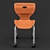 Modern Plastic Conference Chair with Wheels 3D model small image 3