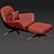 Luxury Minotti Jensen Armchair with Pouf 3D model small image 4