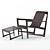 Wind Lounge Set: Chair & Ottoman 3D model small image 1