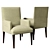 Elegant Hickory White Dining Armchair 3D model small image 1