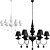 Ideal Lux Blanche SP6 Nero / Bianco: Elegant and Versatile Pendant Light 3D model small image 1