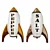 Apollo Spice Set: Porcelain Rockets in Silver & Gold 3D model small image 1