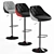 Elegant Adjustable Bar Stool 3D model small image 5