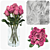 Elegant Rose Flower Vase 3D model small image 2