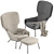 Boconcept Dublin Chair and Footstool Set 3D model small image 4