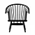 Stylish Crinolette Birch Armchair 3D model small image 1