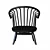 Stylish Crinolette Birch Armchair 3D model small image 2