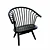 Stylish Crinolette Birch Armchair 3D model small image 3