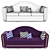 Elegant Plum Velvet Sofa 3D model small image 3