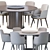 Elegant Sendai Round Dining Set 3D model small image 5