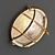 Brass Bunker Round Wall Light 3D model small image 4