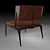 Sleek Wood & Leather Chair 3D model small image 1