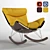 Luxury Leather Armchair - Yellow&Brown 3D model small image 1