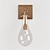 Antique Brass-Plated Glass Drop Pendant 3D model small image 2