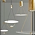 Elegant Golden Pendant Lamp Duo 3D model small image 1