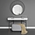 Elegant Vanity Set with Mirror 3D model small image 10