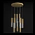 Contemporary Wood Pendant Chandelier 3D model small image 2