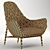 Elegant Jade Armchair: A Luxurious Respite 3D model small image 3