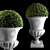 Concrete Urn Boxwood Planter 3D model small image 3