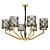 Golden Metal and Glass Pendant Lamp 3D model small image 1