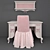 Elegant Dolfi Table & Chair 3D model small image 1