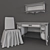 Elegant Dolfi Table & Chair 3D model small image 3