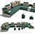 Modern U-Type Fabric Sofa: Luxury Redefined 3D model small image 2