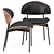Sleek LUZ Leather Chair 3D model small image 2