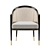 Grasse Chair: Rattan Elegance with Brass Accents 3D model small image 3