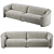 Renaissance-inspired Velvet Upholstered Wales II Sofa 3D model small image 1