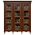 Solid Wood Wardrobe with Glass and Metal Accents 3D model small image 1