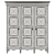 Solid Wood Wardrobe with Glass and Metal Accents 3D model small image 5