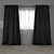 Dark Gray Curtains and Sheer 3D model small image 1