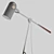 Sleek Metal Floor Lamp with Brown Leather Accents 3D model small image 2