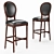 French Style Bar Stool for Elegant Interiors 3D model small image 1