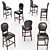 French Style Bar Stool for Elegant Interiors 3D model small image 3