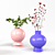 Elegant Ceramic Vase Set: DEI QI Collection 3D model small image 2