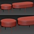 Elegant Macca Ottoman Set 3D model small image 2