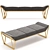 Luxxu Prisma Ottoman | Brass & Velvet Luxury Bench 3D model small image 1