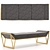 Luxxu Prisma Ottoman | Brass & Velvet Luxury Bench 3D model small image 2