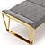 Luxxu Prisma Ottoman | Brass & Velvet Luxury Bench 3D model small image 4