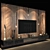 Stylish TV Wall Design 3D model small image 2