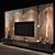 Stylish TV Wall Design 3D model small image 3