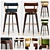 Elegant Mezzo Bar Chair 3D model small image 1