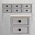 Vintage Six Drawer Console: Elegant Storage Solution 3D model small image 3