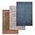 High-Quality Carpet Set: 3 Variants 3D model small image 1