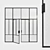 Sleek Glass Partition Door 3D model small image 1