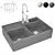 Modern Sink and Luxury Mixer 3D model small image 1