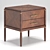 Elegant 2-Drawer Bedside Table in Caramel Oak Finish 3D model small image 1