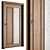 Elegant Wood Entry Door 3D model small image 1